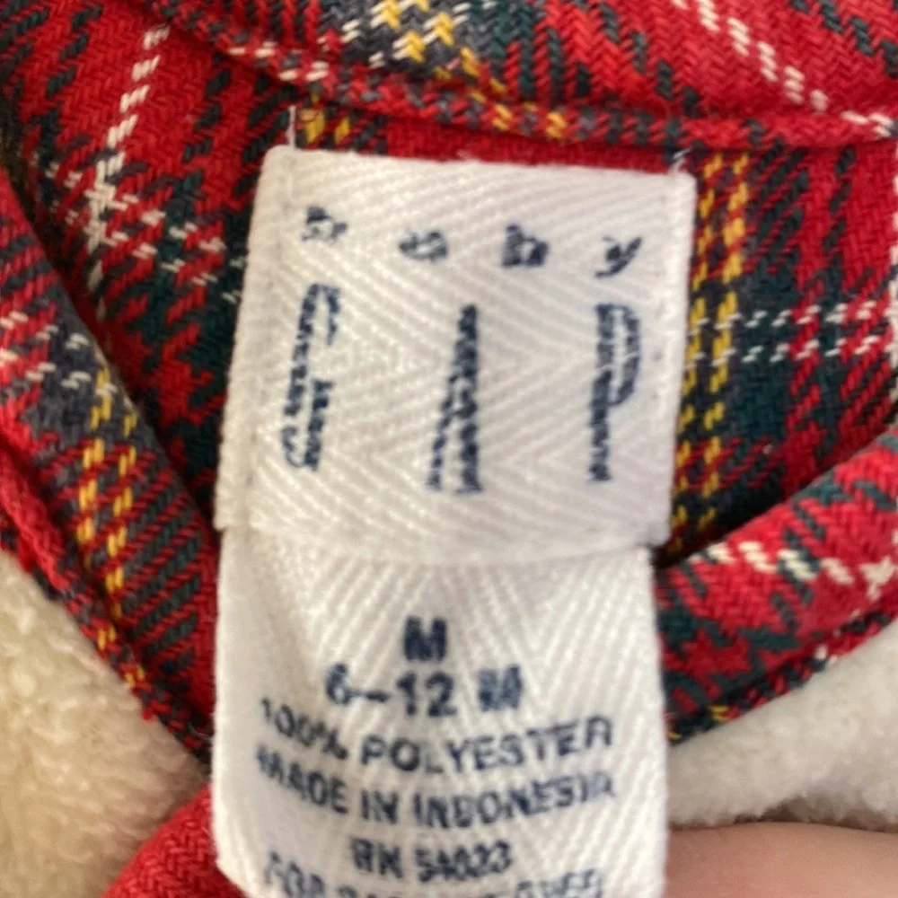 Vintage Baby Gap White and Red Button Snow Winter Suit 6-12 Months